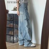 Vintage Wide-Legged Jeans Women's New High-Waist Design In Fall 2025 Loose Straight Scimits-On Pants