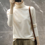 Temperament Wool Bottom Knitted Shirt 2026 Autumn And Winter Women's New Stack High-Necked Cover Solid Color High-Ball Sweater