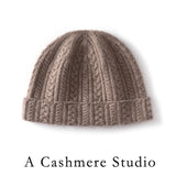 Cashmere Autumn And Winter New Twisting Flower Wool Cap Warm Ears Knitted Cold Hat