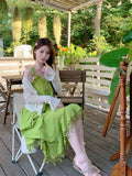Bohemian Asian Style Suit Green Tud Dress Women Summer Design Small Many Pamine Skirt Women