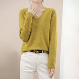 Wool Blended 2026 Autumn And Winter Women's New Short-Term With Small V-Neck Solid Color Loose Inside The Bottom Korean Version Of The Knitted Shirt