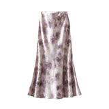 New Chinese Ink-Sand-Scrinkling Fishtail Skirt Mid-Dress Dress 2025 High-Rise Slim Mid-Long Skirt 9861