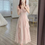 French High-End Temperament Famous New Gentle Dress Showing Skinny Little Fairy Pink Dress Summer