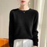 Exploding Wool Blending 2026 Autumn And Winter New Women's Round-Neck Short Classic Tie Warm Knitted Bottom Sweater