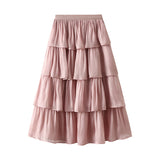 Spring And Summer New Small Fresh Leisure Ball Light Cake Skirt Long Skirt Women 6001