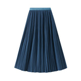 Temperament Toothpick Folding Skirt Double Pressure Folding Feeling 2025 Summer Thin Long Folded Skirt 9913