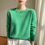 Exploding Wool Blending 2026 Autumn And Winter New Women's Round-Neck Short Classic Tie Warm Knitted Bottom Sweater