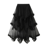 Irregular Net Yarn Cake Half-Dress In Long High-Waisted Thorny Fairy Dress Dress 1279