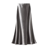Silk Luster Fishtail Half Dress Woman Autumn High-End Temperament Dress With Absin And Ab Bread Ass Skirt A9962