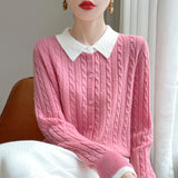 Wool Blended 2026 Autumn And Winter New Women's POLO Collar Small Mahjong Short Warm Knitted Open Shirt Over Jacket
