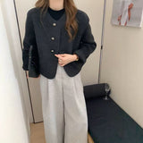 Small Fragrant Coat Women Double-Sided Wool Coat Women Short Small Simple Commuter Round Collar Loose Coat