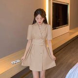 Suit Dress Dress Summer French Temperament Dress Women 2025 New Korean Version Of Small Short-Sleeved Suit
