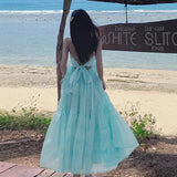 Mintman Boer Seaside Resort Atmosphere Beach Dress Design Hanging Neck Dress Fairy Temperament Swing Skirt