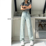 Light-Colored Straight Jeans Women's Summer Thin 2025 New Small Tall Waist Moonlight Blue-Narrow Version Of Broad-Legged Trousers