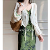 Summer New Chinese Ink Green High-Rise Sleeveless Sleeveless Sleeveless Skirt Woman With Thin Waist And Thin Dress Woman