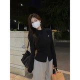 Li-Neck Embroidered Double Zipper Long-Sleeved Edsting Women's Early Autumn New Korean Slimming Design Sense Niche Coat Tide