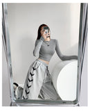 Simple Body Solid Color Set Bottom Shirt Women's Spring And Autumn Round Collar Long-Sleeved T-Shirt