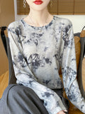 Lyselle Tians 2026 Spring And Summer Ms. Tie-Dye Short Leisure Collar Long-Sleeved Bottoming Shirt Try To Catch Up Jacket