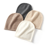 Cashmere 2026 Autumn And Winter New Women's High-End Solid Color Knitting Thick To Keep Warm Fashion Cloud Flowers Casual Hat