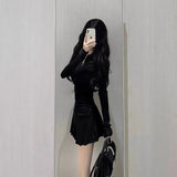 Pure Want To Collect Waist Folds Short Shirt Dress Women's Autumn 2025 New Polo To Receive Waist Reduction Umbrella Skirt