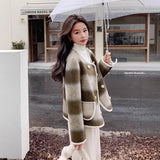 Cummit Xiao Xiang Style High-Level Sense Cashmell Coat Female Short Hair This Coat British Wind Collar Double Row Autumn Winter