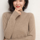 Cashmere 2026 Autumn And Winter New Lady Body Repair Semi-High-Necked Solid-Color Short-Case Knitted Sweater
