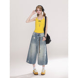 Cowboy Shorts Women's Summer Trend With New Retro Old Star Print Loose Super Fire Seven-Point Pants