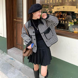 Small Fragrant Wind Coat Women's Spring And Autumn Set 2025 New Korean Feeling Small Bird Lattice Short Top