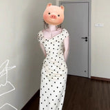 French Temperament White Wave Dot Dress Women's Summer 2025 New Three-Dimensional Flowers Pocketed And Hip Dress