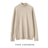 Line Ready-Wear 100% Pure Wool 2026 Autumn And Winter New Men's Loose Half-High-Neck Solid Color Knitted Sweater