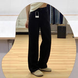 Black Narrow-Legged Jeans Women's New Velvet Pear-Shaped Body Loose Straight Trousers In Autumn And Winter 2025