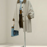 High-End Windwear Coat Women 2026 Early Spring And Autumn New Large-Looking Small Hanzi Hit Color Coat Long