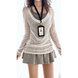 Great-Looking White Hoodie Half-Dressed Dress Women's Summer 2026 New Early Spring Han Eds To Wear A Suit Skirt