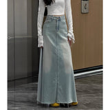 Korean Hairy Side Of The Cowboy Half Dress Women Summer New Large Size Fat Mm Loose Thin Senior Sense A Skirt