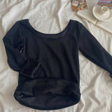 Plus Velvet Thick Square Collar Bottomed Bottomed Women's Spring And Autumn Winter Folded And Put On The 2025 New Long-Sleeved T-Shirt To Keep Warm Tops