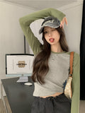 Autumn Niche Long-Sleeved Round Collar With T-Shirt Slimming Shirt Full Of Thin Chic Top Tide