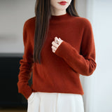 Line Ready-Upled Wool Blending 2026 Autumn And Winter New Women's Short Dress Half High-Neck Solid Color Bottom Top Knitting Shirt