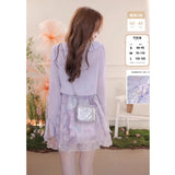 Suspension Dress Femininity High-End Purple Unique Beautiful Sling Skirt With Sunscreen Cardigan Two Sets