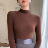 Line Ready-Upwear Wool Blending 2026 Autumn And Winter New High-Necked Solid Color Set-Up Bottom Knitting Shirt