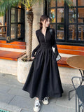 Chic Design Knitted Knitted Dress Women's Spring And Autumn New Waist Thin Temperament Long Sleeve Dress