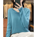Line Ready-On-Line Ready-Clothing 100% Pure Wool 2026 Autumn And Winter New Women's V-Neck Hooded Hoodie Short Needle Sweater