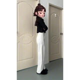 White Scimitum Jeans Women 2025 New Spring And Summer High-Waisted Loose Tnut Trousers Wide-Legged Banana Sickle Pants