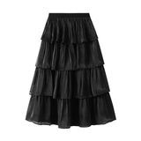 Spring And Summer New Small Fresh Leisure Ball Light Cake Skirt Long Skirt Women 6001