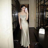 French-Style Fascence-Style Sling Dress Female Waist Fishtail High-End Banquet Engagement Temperament Dress Dress