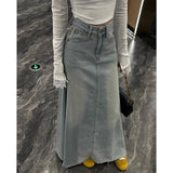 Korean Hairy Side Of The Cowboy Half Dress Women Summer New Large Size Fat Mm Loose Thin Senior Sense A Skirt