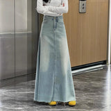 Korean Hairy Side Of The Cowboy Half Dress Women Summer New Large Size Fat Mm Loose Thin Senior Sense A Skirt