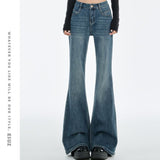 Vintage Blue Tud Jeans Women Autumn New 2025 Babes Thin Not Tug Tug Thighs