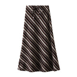 Vintage Sleaks Half-Dress Women's Autumn New High-Waisted Pendant Long Dress Bag Hip Fishtail Skirt 5002